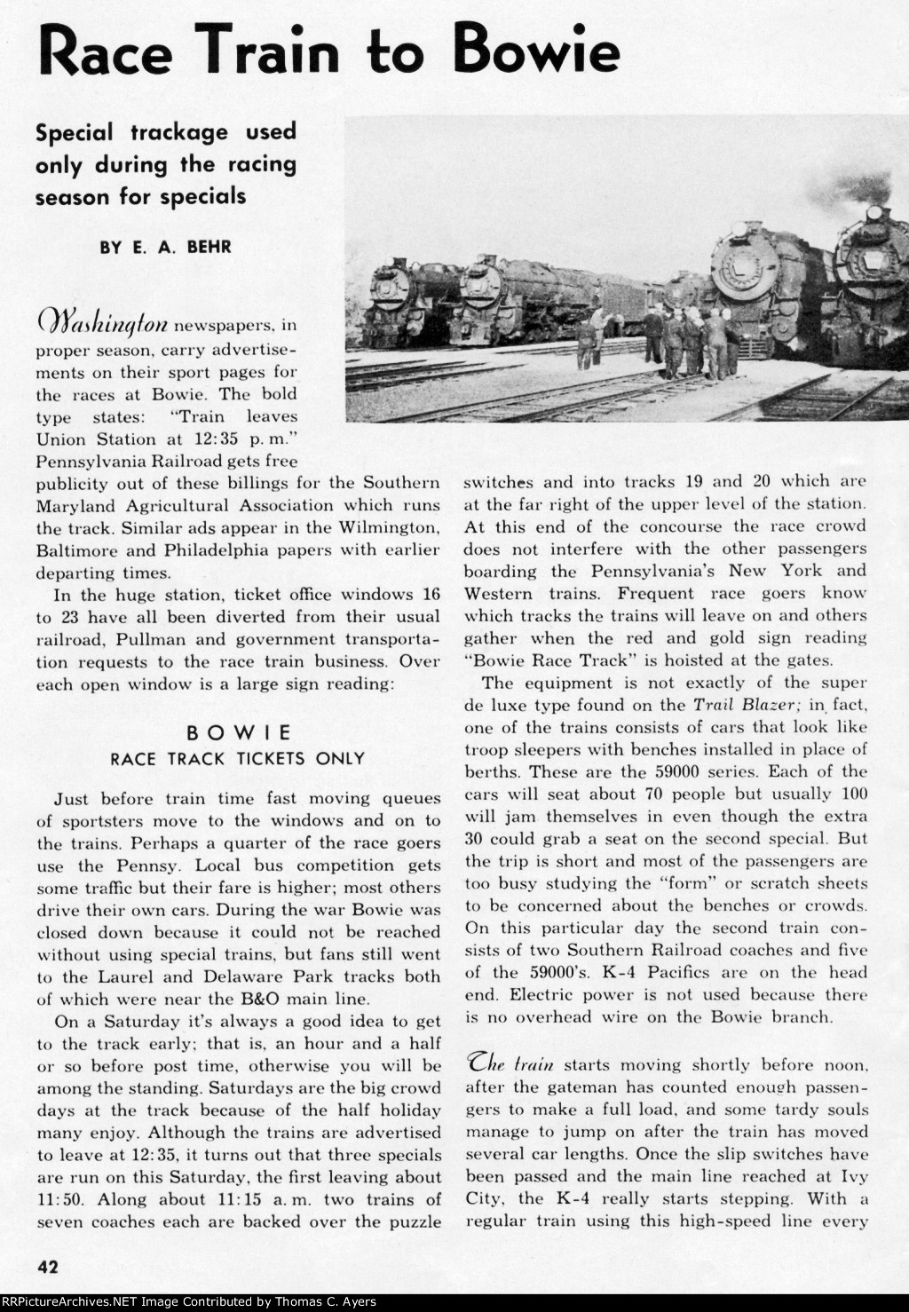 "Race Train To Bowie," Page 42, 1946